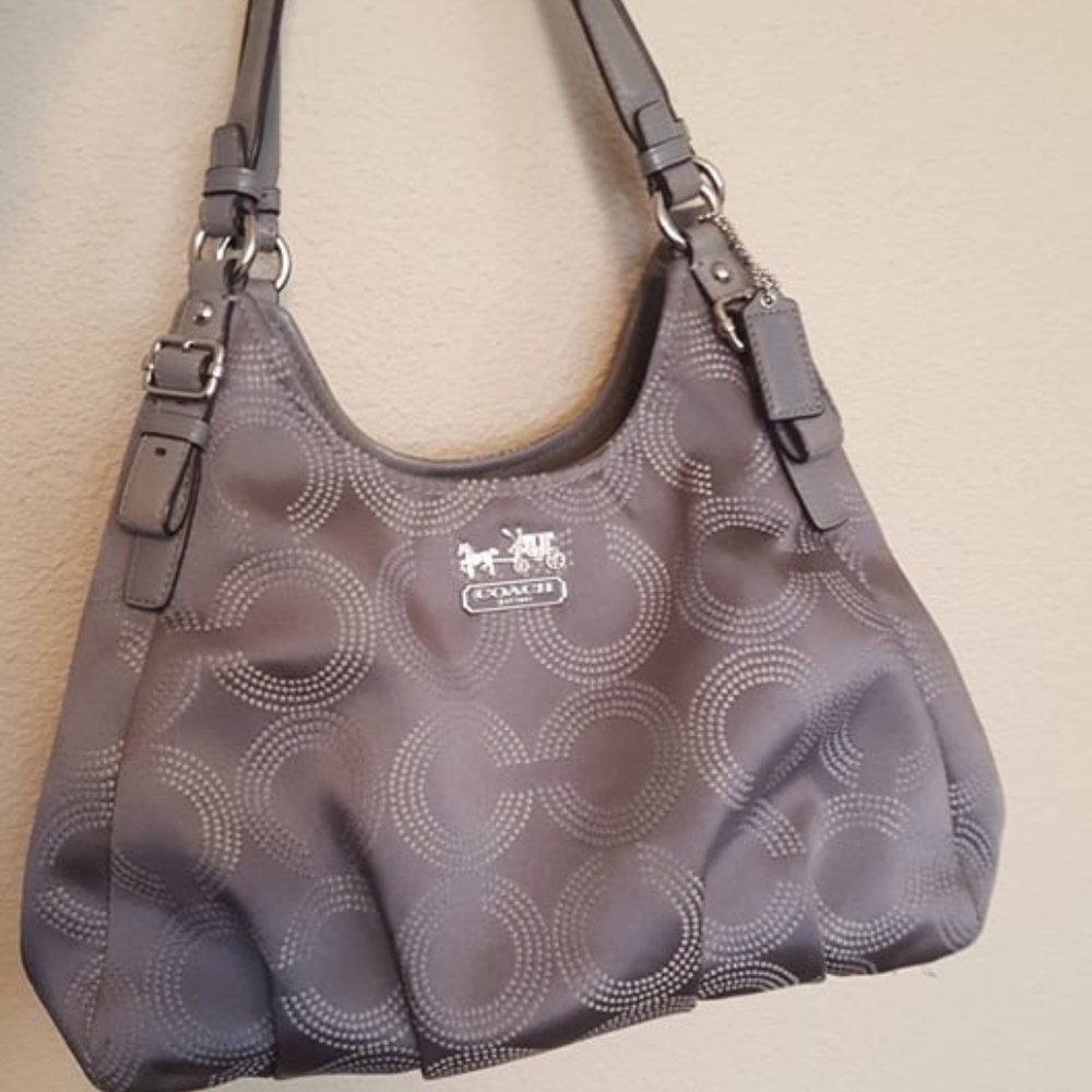Coach Madison Maggie Gray Dotted Signature Tote